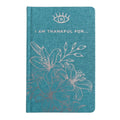 Blue gratitude journal with silver lining – 120‑page mindfulness writing notebook