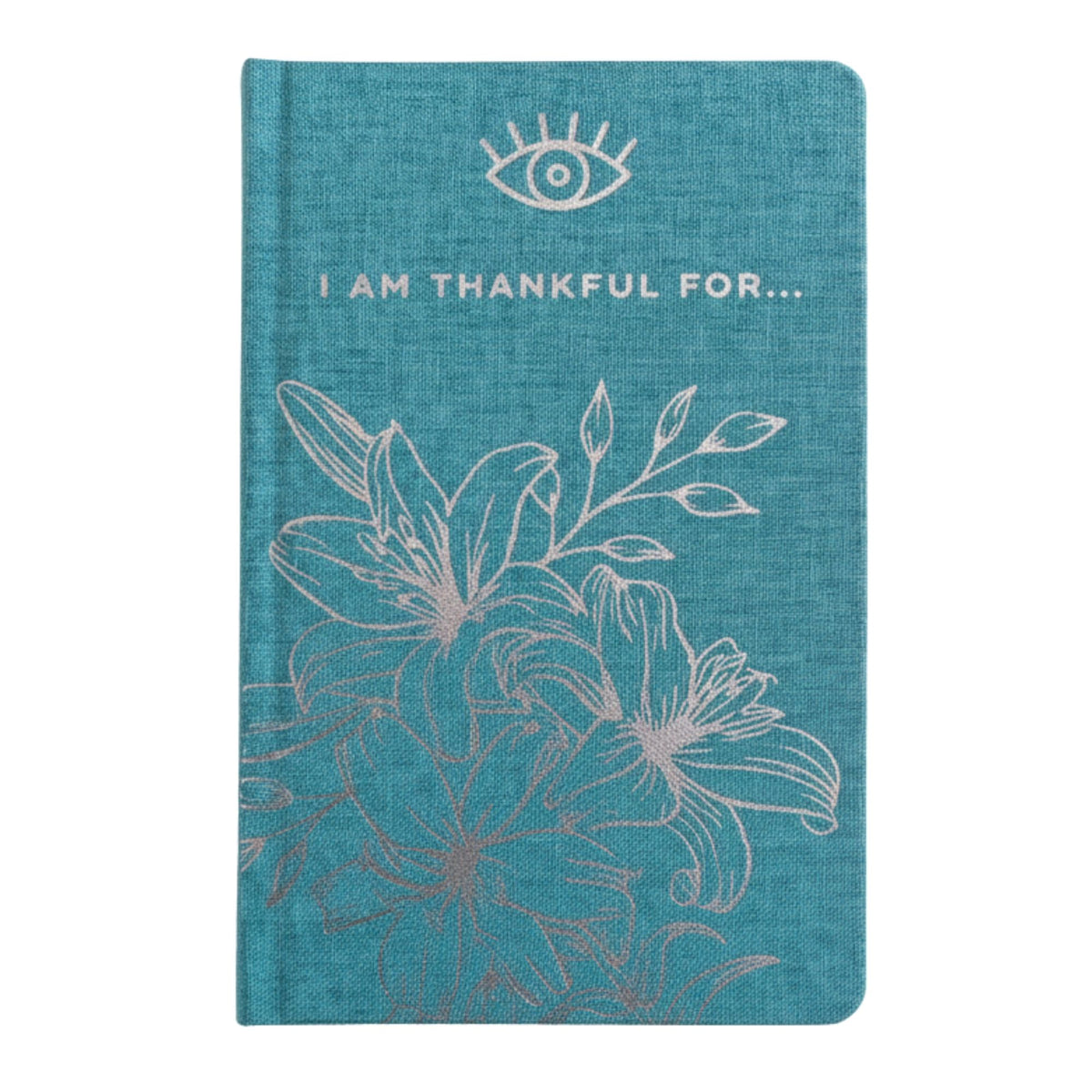 Blue gratitude journal with silver lining – 120‑page mindfulness writing notebook