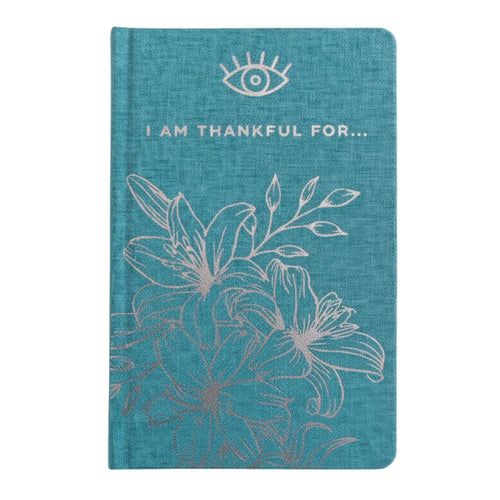 Blue gratitude journal with silver lining – 120‑page mindfulness writing notebook