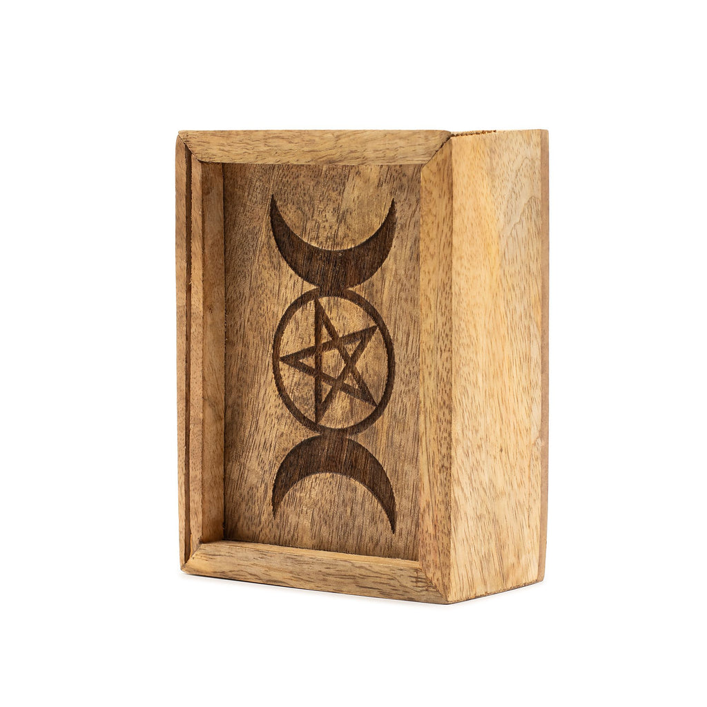 Mango Wood Tarot Card Box with Card Holder | CardsAmoreStore