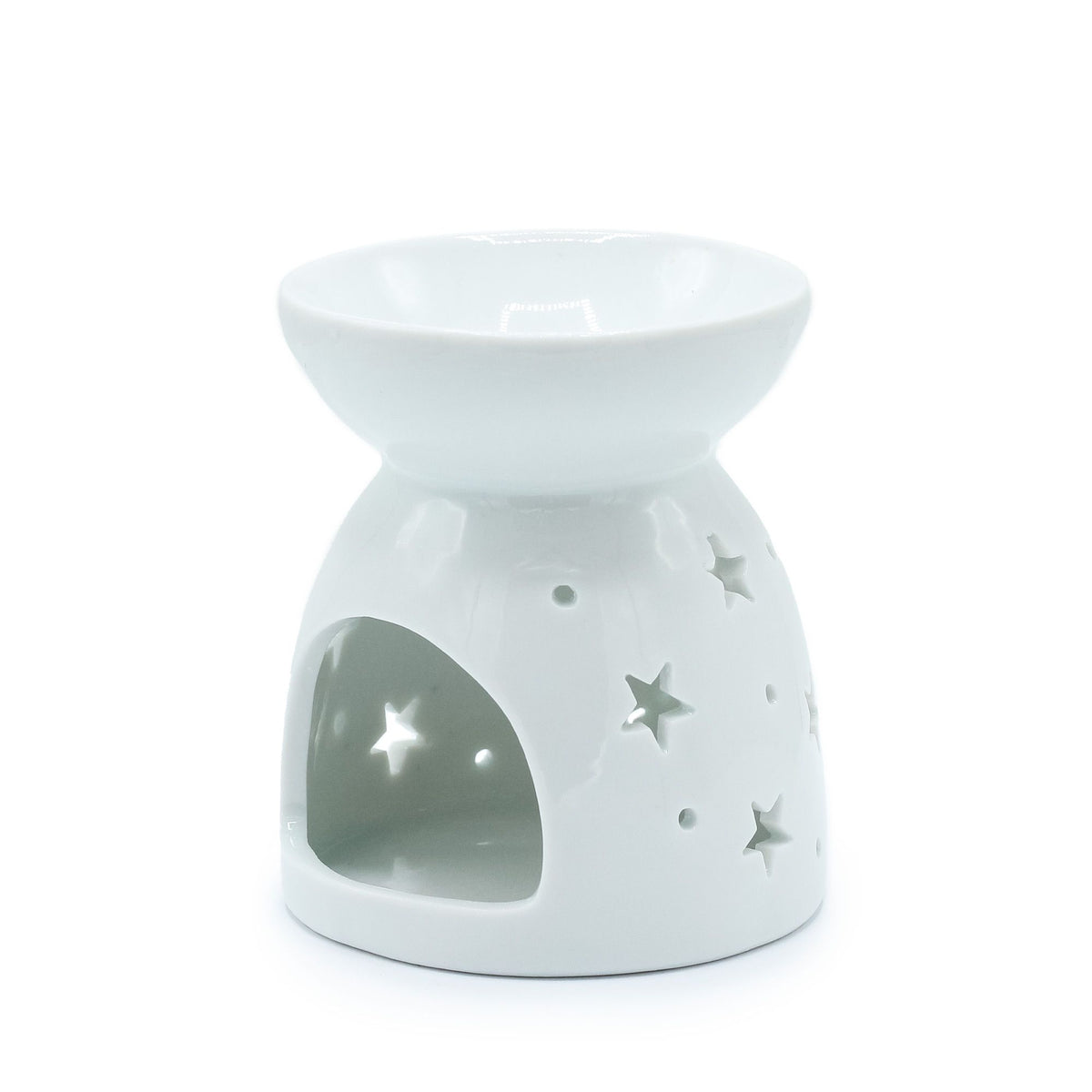 White ceramic angel cut‑out oil burner for fragrance oils – CardsAmoreStore