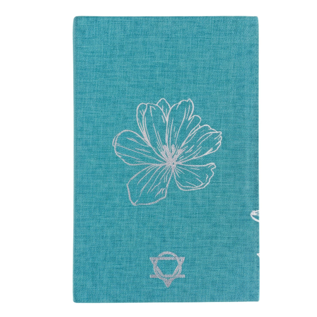 Blue gratitude journal with silver lining – 120‑page mindfulness writing notebook