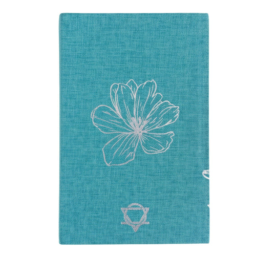 Blue gratitude journal with silver lining – 120‑page mindfulness writing notebook