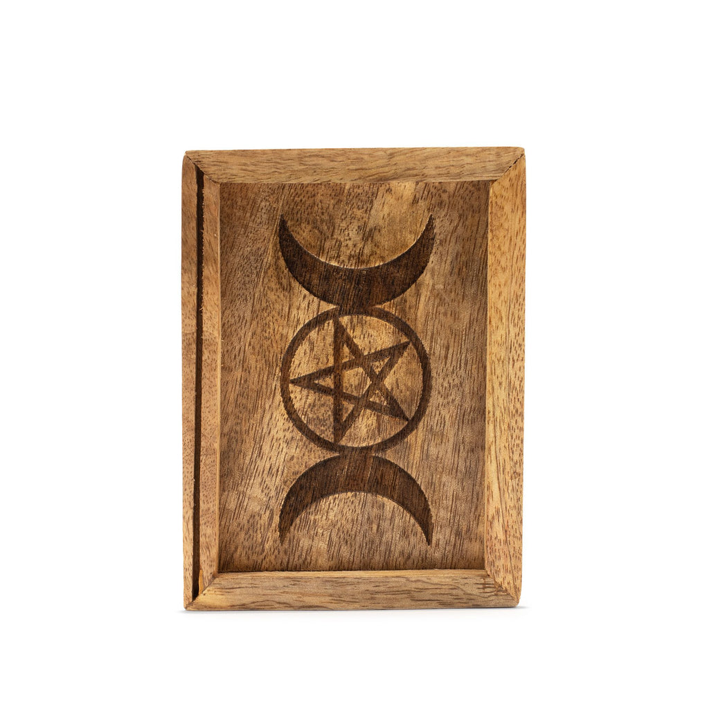Mango Wood Tarot Card Box with Card Holder | CardsAmoreStore