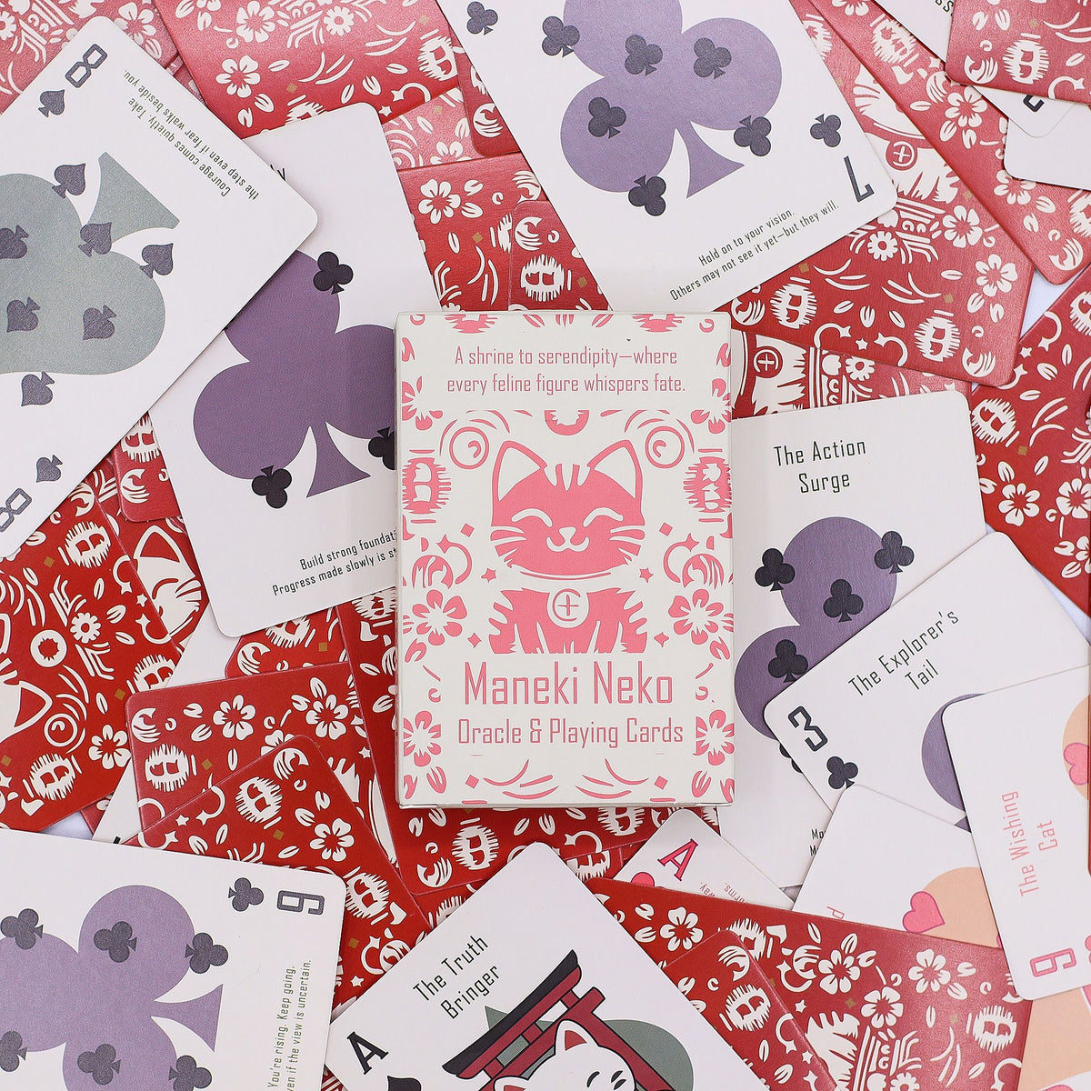 Fortune Cats Playing & Oracle Cards- Maneki Neko Deck | CardsAmoreStore
