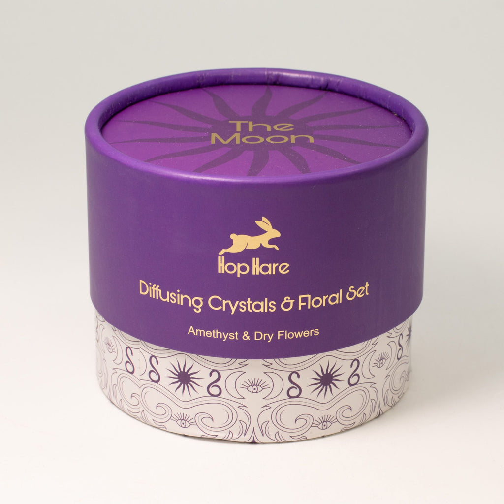 Hop Hare Diffusing Crystals & Floral Set – The Moon (Amethyst) | CardsAmoreStore