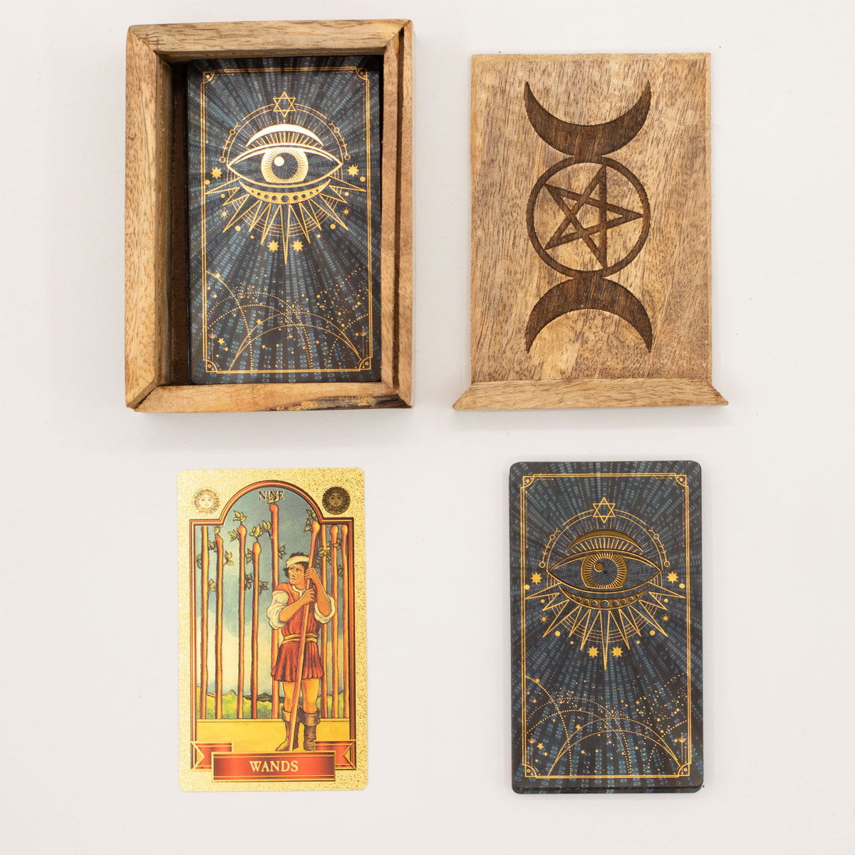 Mango Wood Tarot Card Box with Card Holder | CardsAmoreStore