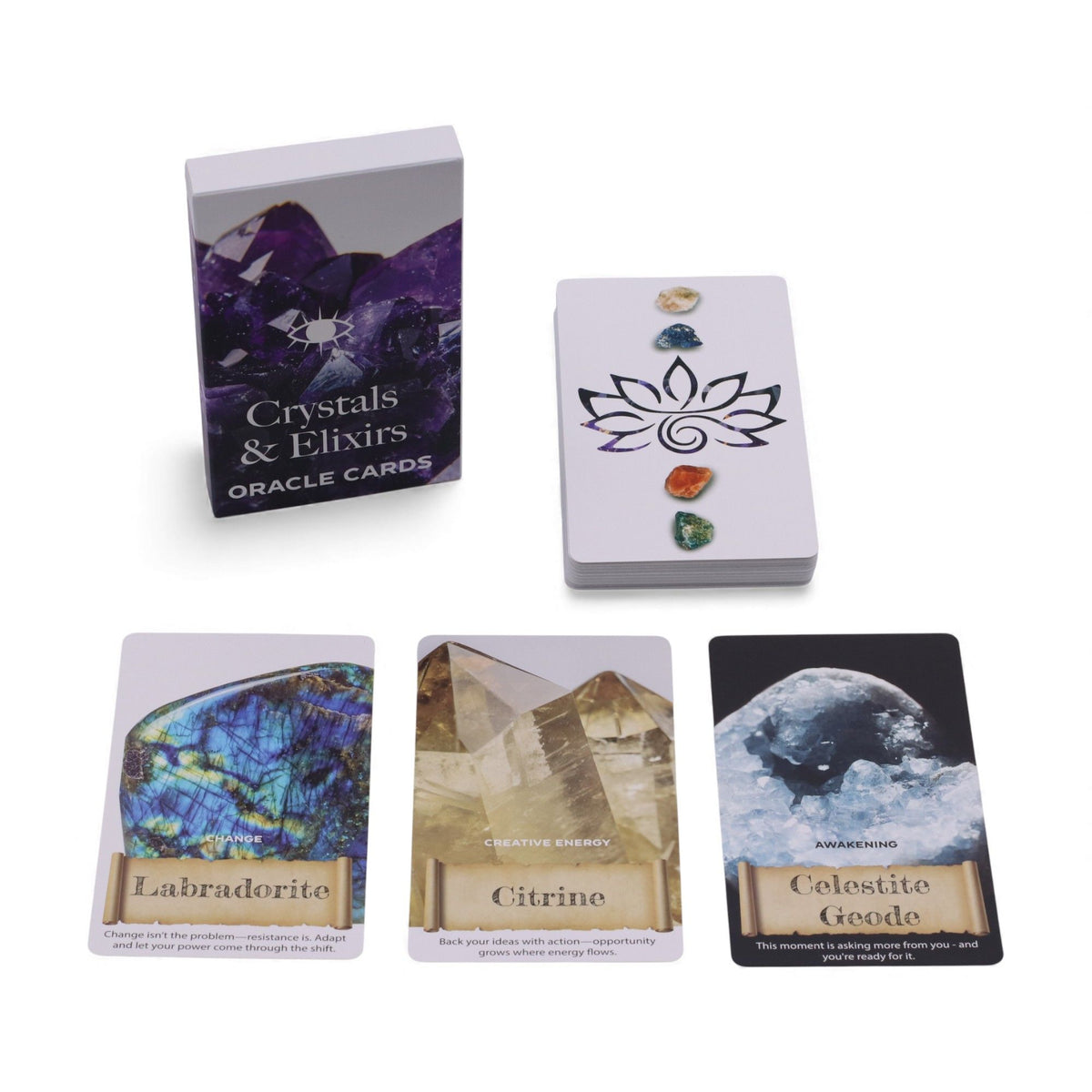 Crystals & Elixirs Oracle Cards – Healing Energy Deck | CardsAmoreStore