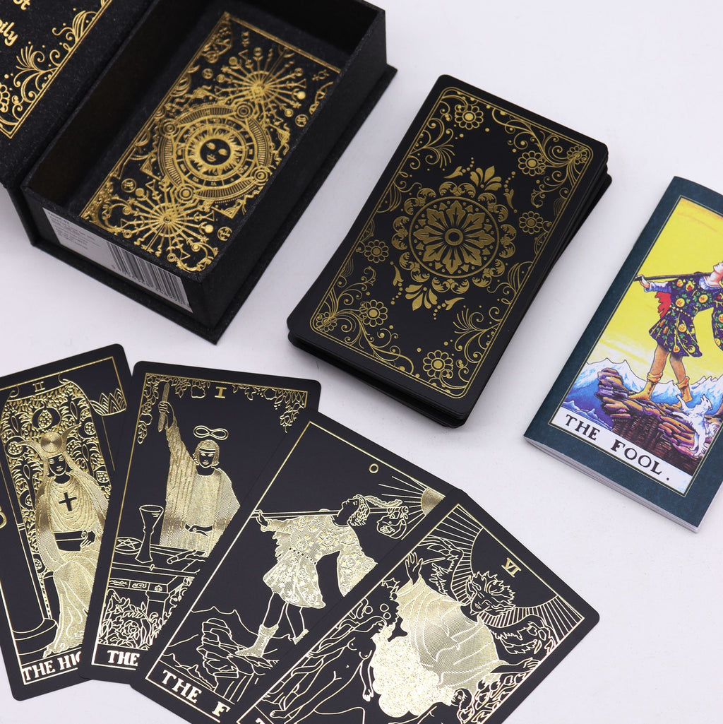 Luxury gold foil tarot card set with guidebook in gift box edition