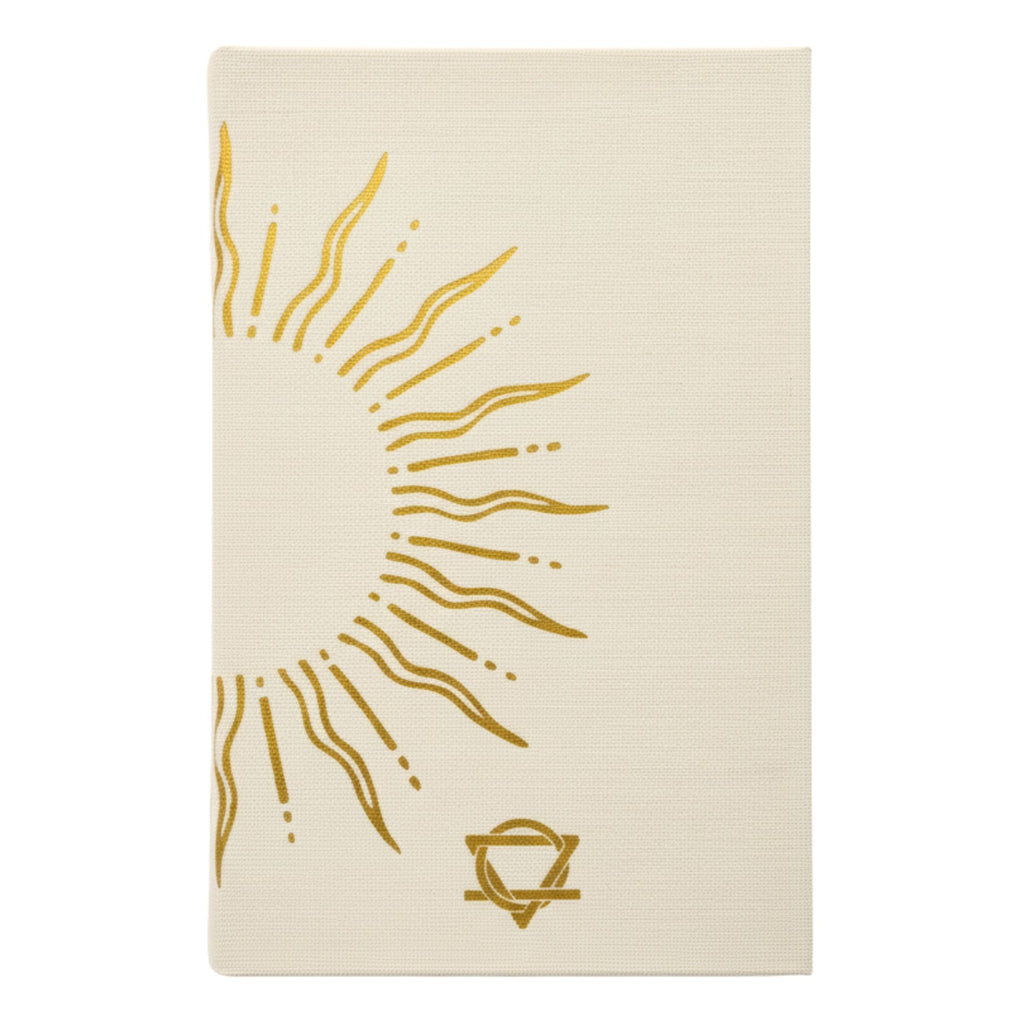 Ivory gratitude journal with gold lining – mindfulness notebook for daily reflection