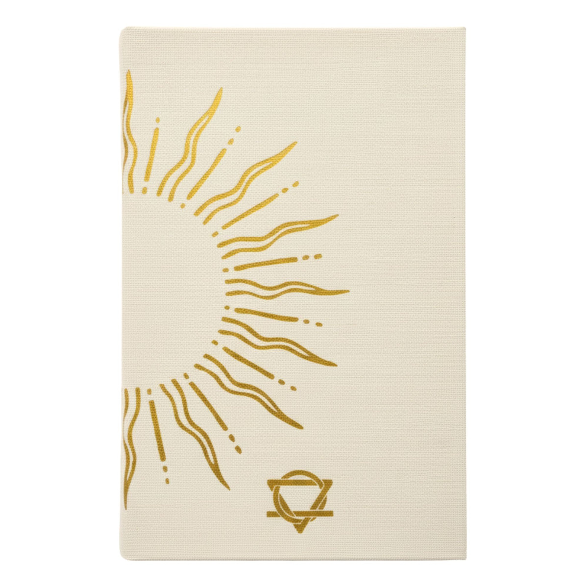 Ivory gratitude journal with gold lining – mindfulness notebook for daily reflection