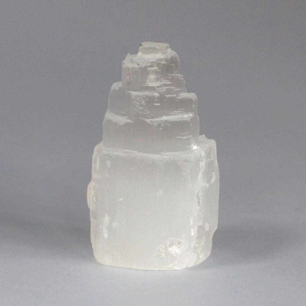 Natural selenite tower crystal – 5 cm polished white cleansing stone