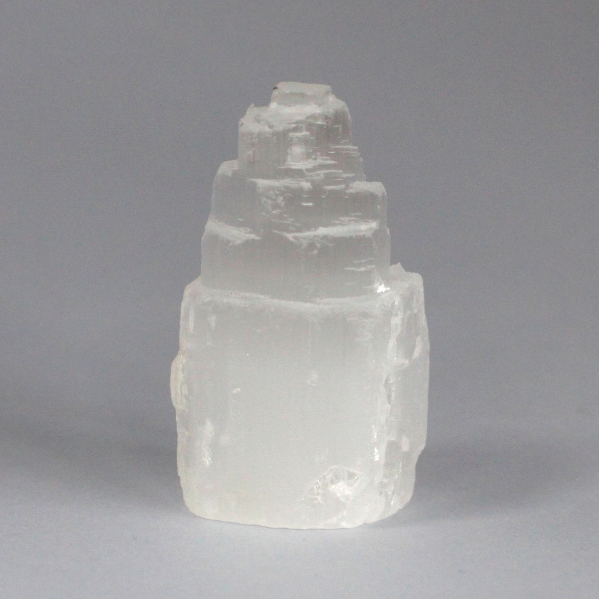 Natural selenite tower crystal – 5 cm polished white cleansing stone