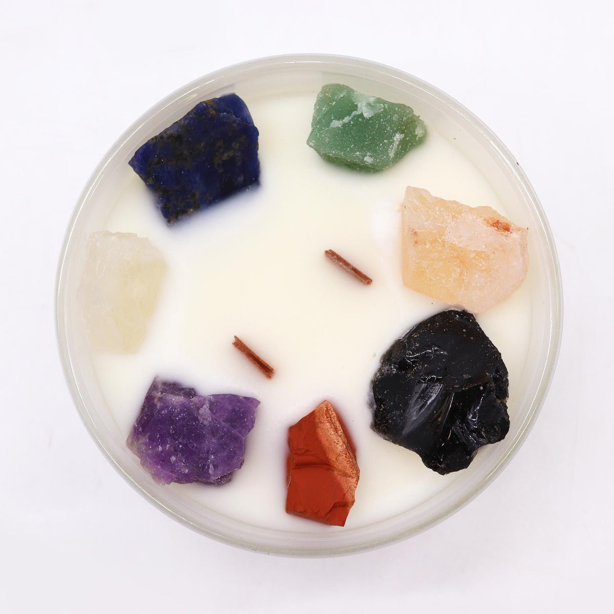 Large Seven Chakra Crystal Candle – Seven Chakra (Harmony) | CardsAmoreStore