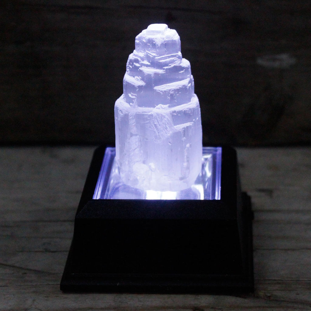 Natural selenite tower crystal – 5 cm polished white cleansing stone