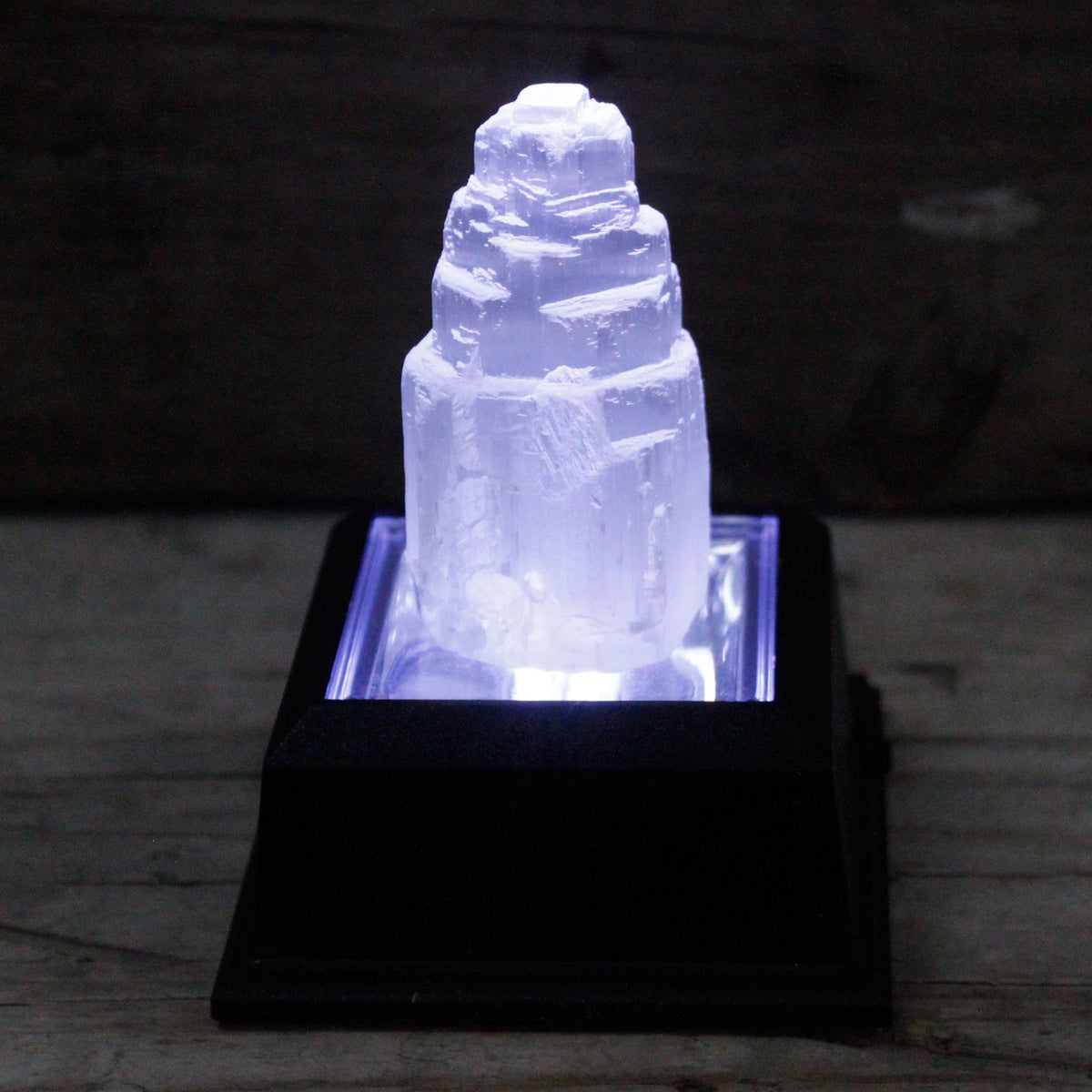 Natural selenite tower crystal – 5 cm polished white cleansing stone