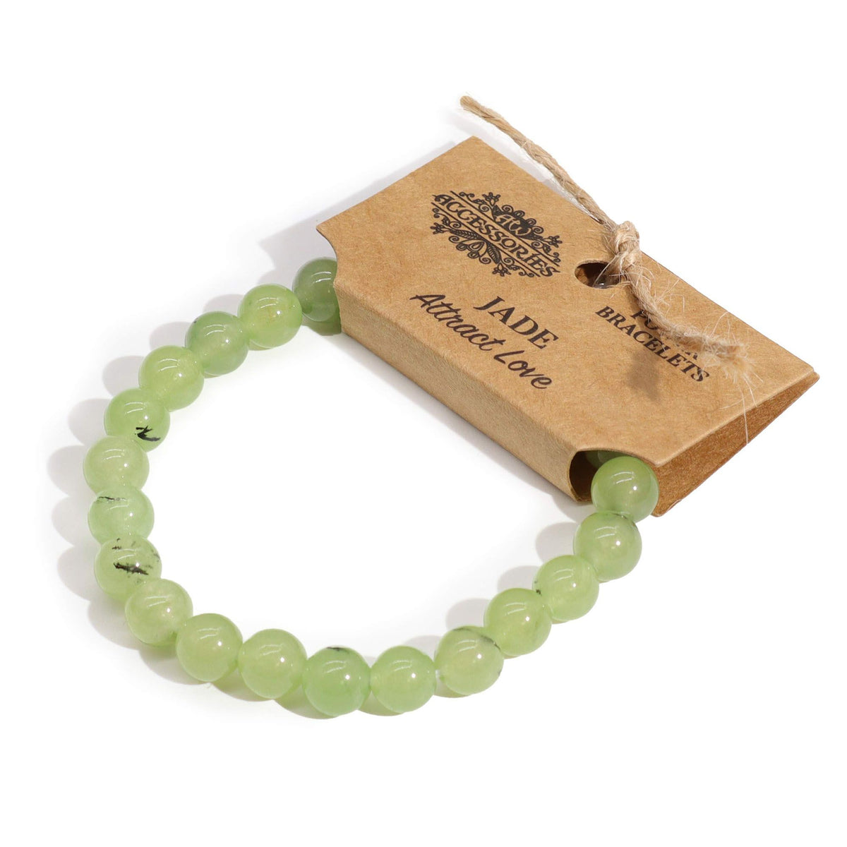 Jade power bracelet – green crystal beads for luck, harmony and wellbeing
