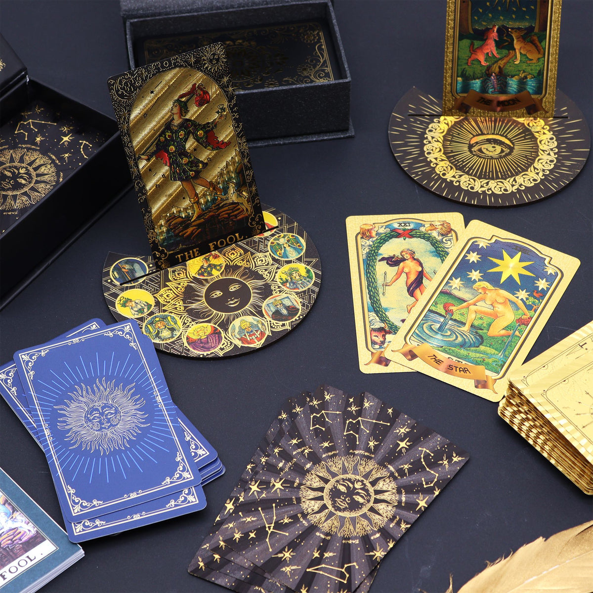 Complete 78-card Shuttle Mirror tarot deck for spiritual guidance