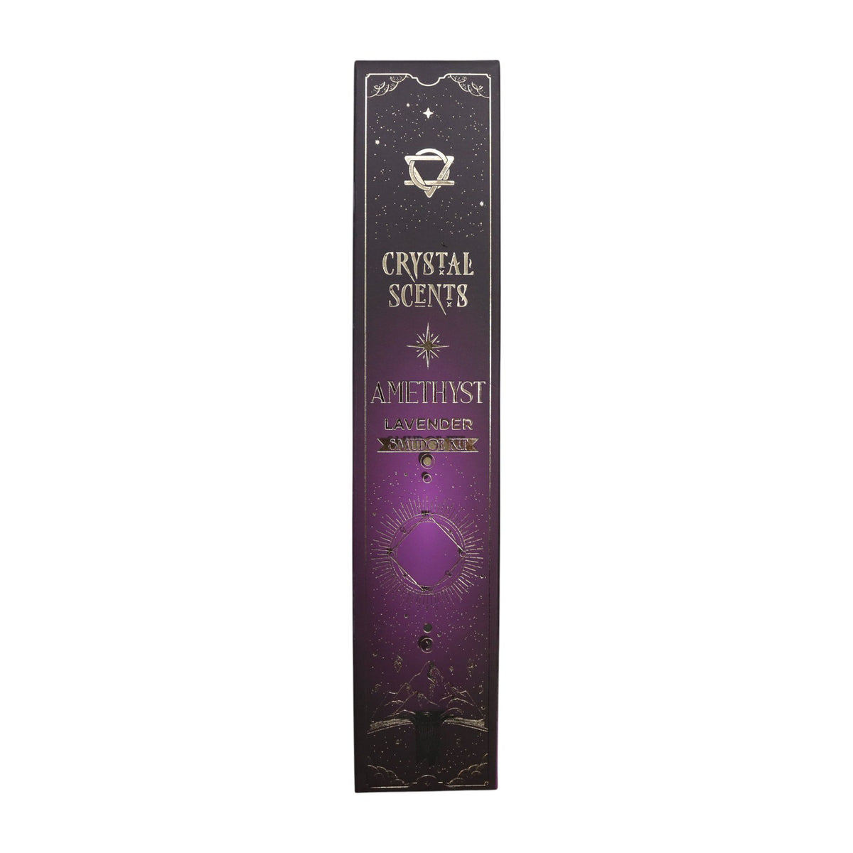 Lavender smudge incense sticks with amethyst crystal chips for calm and clarity