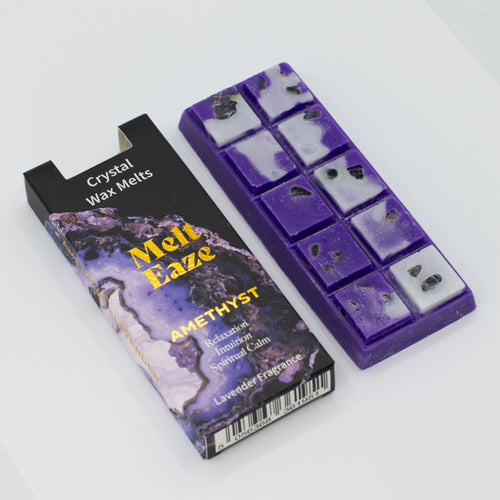 MeltEaze Wax Melts Amethyst Dream Lavender with Amethyst gemstones