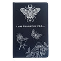 Black gratitude journal with silver lining – 120‑page mindfulness reflection notebook