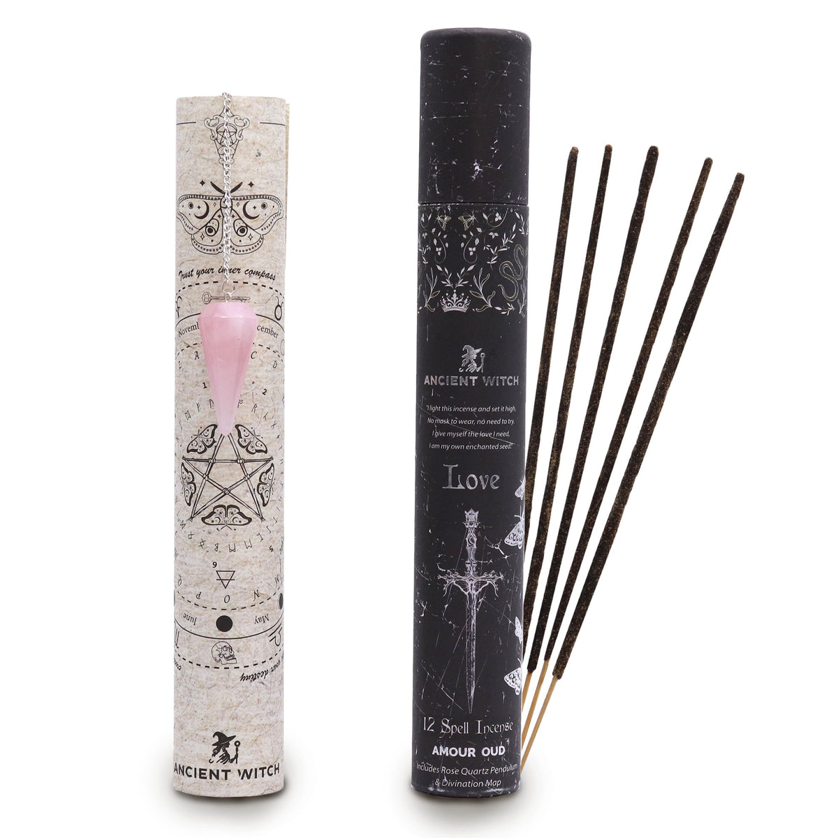 Love witch spell incense with rose quartz pendulum – heart‑opening romantic energy ritual
