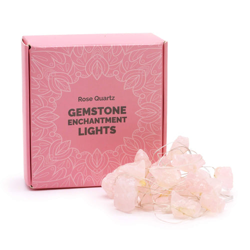 Rose quartz crystal LED fairy lights – soft pink gemstone string lights for ambience