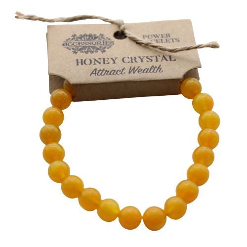 Honey crystal power bracelet – warm golden beads for confidence and positive energy