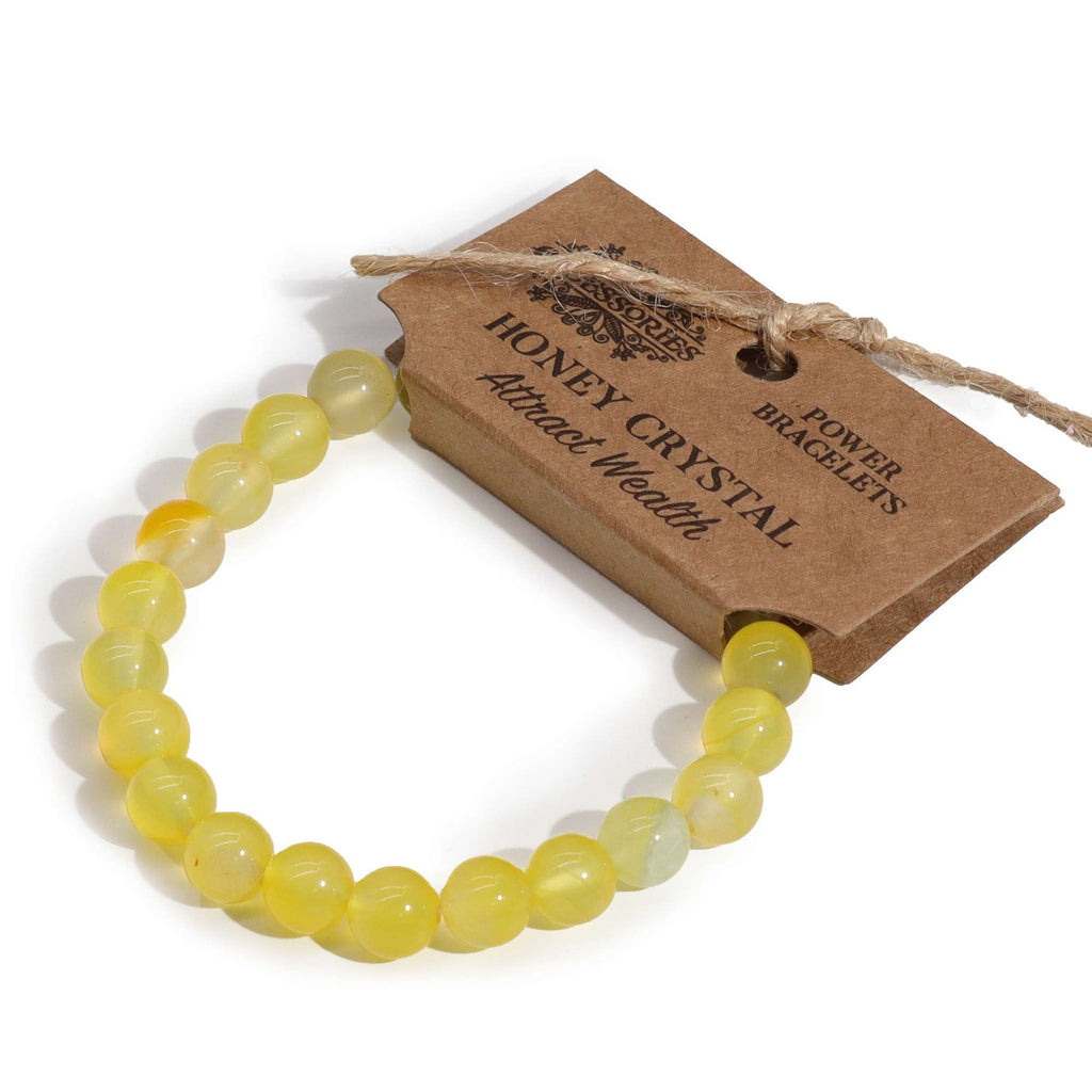 Honey crystal power bracelet – warm golden beads for confidence and positive energy