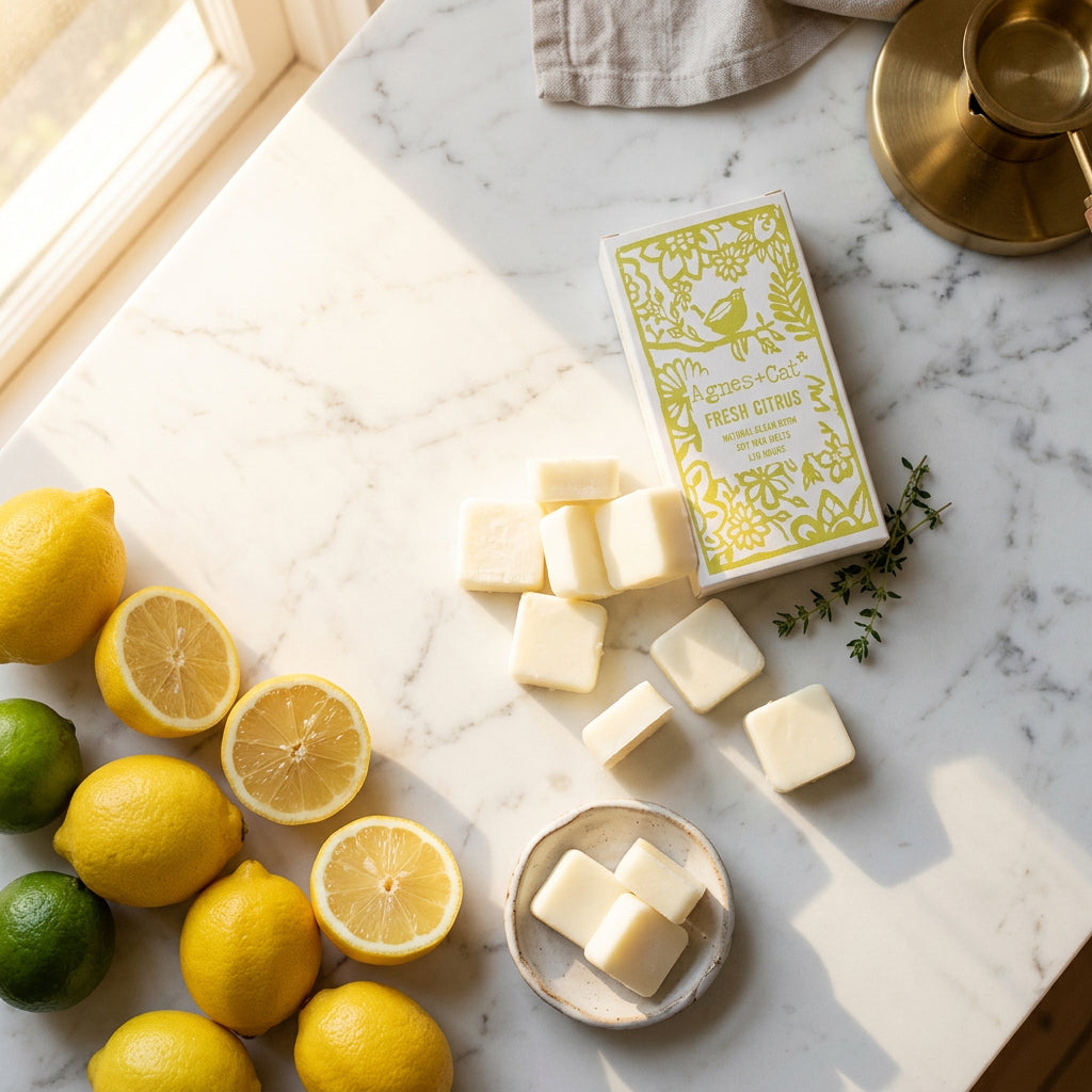 Agnes + Cat soy wax melts – bright fresh citrus fragrance