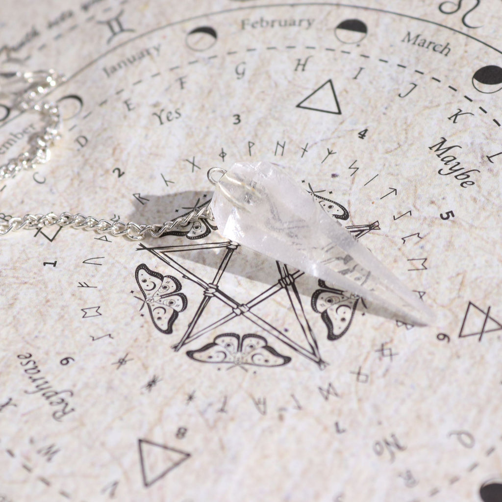 Cleansing witch spell incense with rock crystal pendulum – spiritual purification ritual set