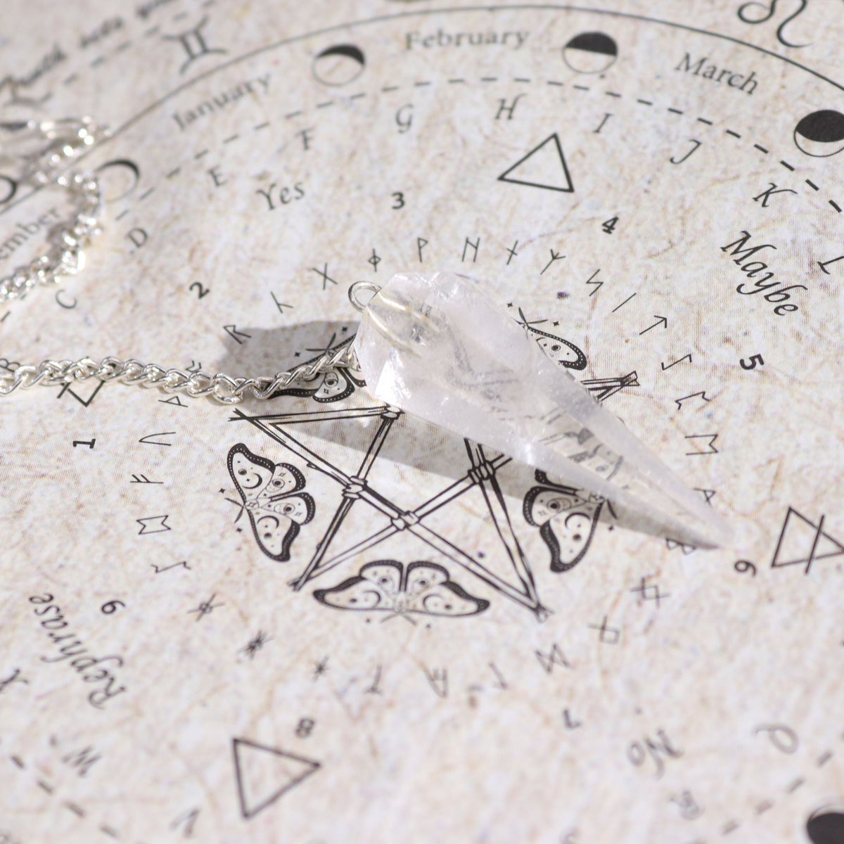 Cleansing witch spell incense with rock crystal pendulum – spiritual purification ritual set