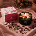 Hop Hare Crystal Magic Flower Candle – The Lovers (Rose Quartz Love Candle) | CardsAmoreStore