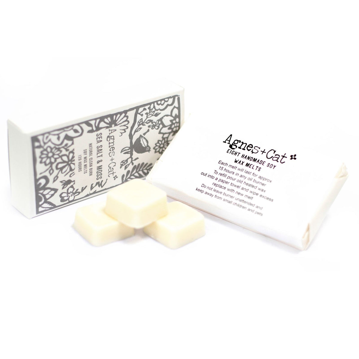 Agnes + Cat soy wax melts – seasalt and moss coastal fresh scent