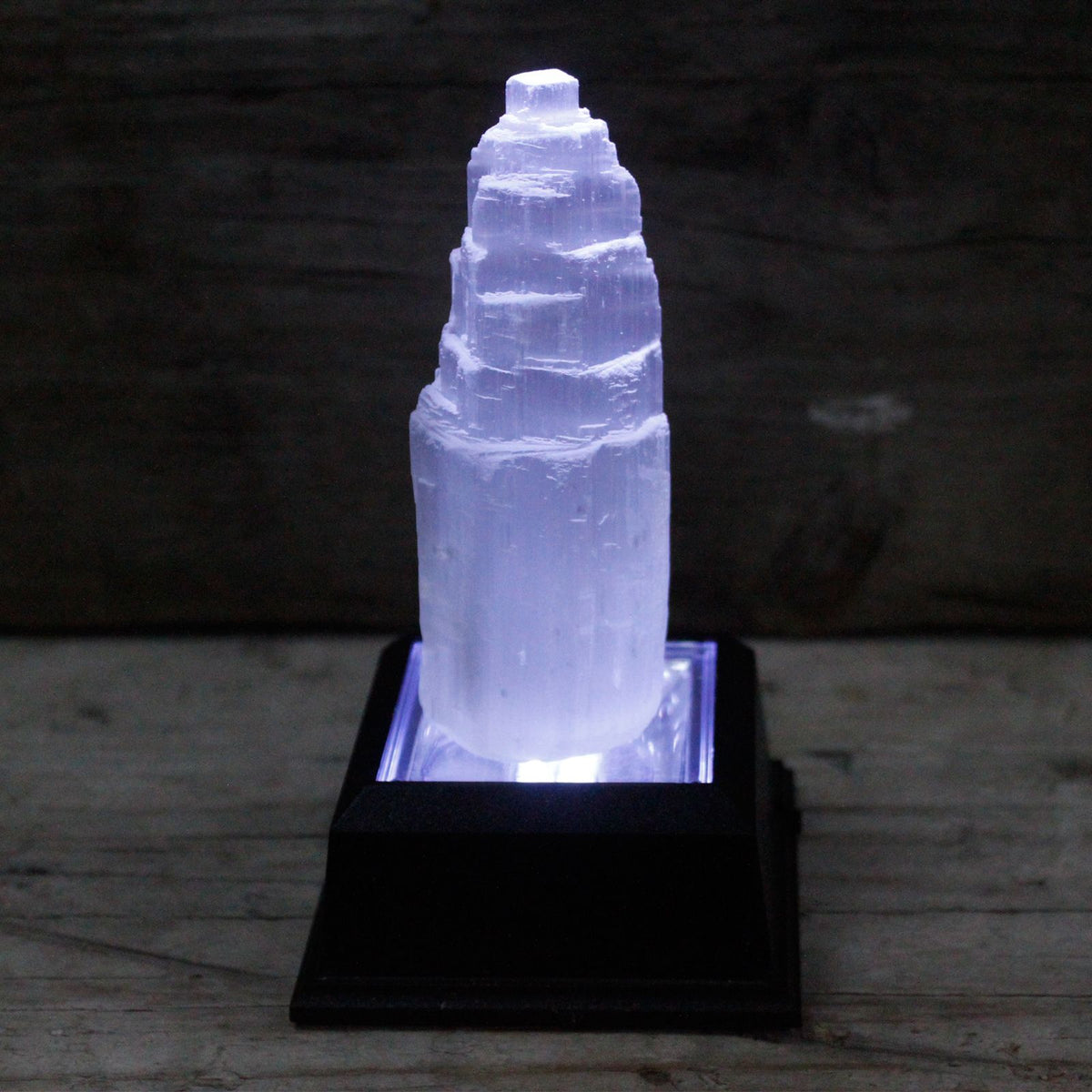 Natural selenite tower crystal – 10 cm polished white cleansing stone