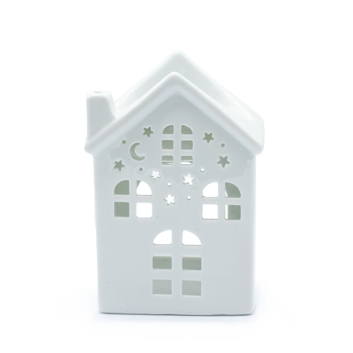Cosy ceramic house‑shaped oil burner for wax melts and fragrance oils