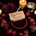 Blood garnet power bracelet – deep red crystal beads for strength and vitality
