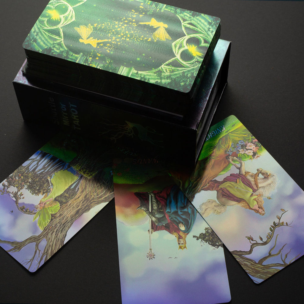 Complete 78-card Shuttle Mirror tarot deck for spiritual guidance