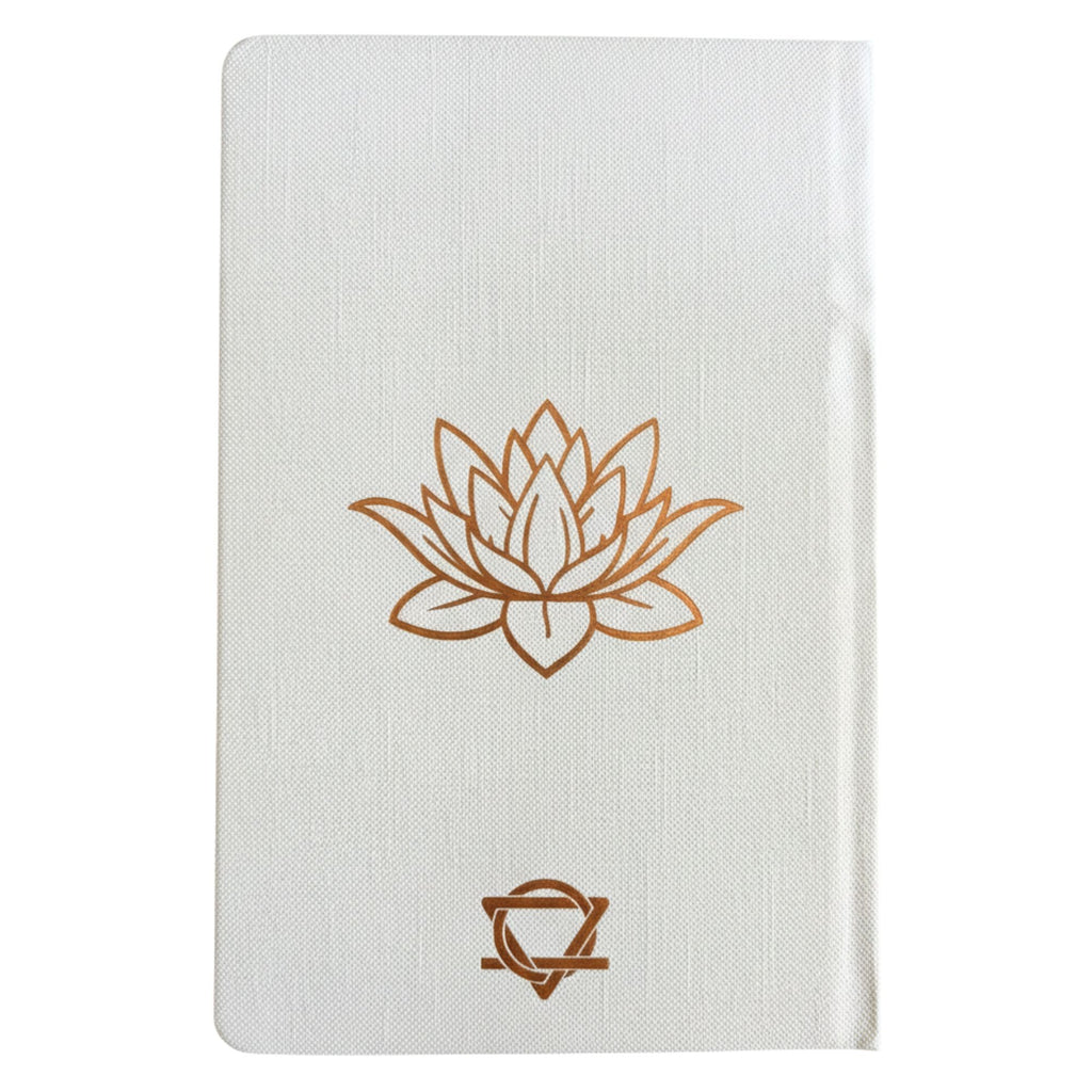 White wellness journal with rose gold tree of life design – 120‑page mindfulness notebook