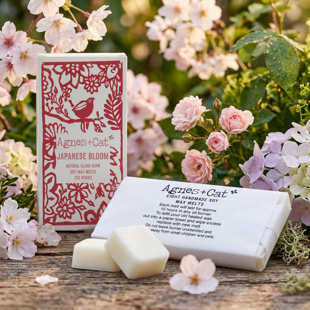 Agnes + Cat Box of 8 Soy Wax Melts - Japanese Bloom | CardsAmoreStore