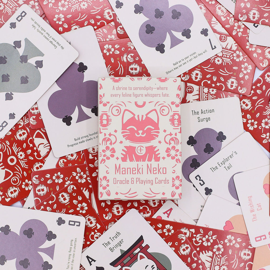 Fortune Cats Playing & Oracle Cards- Maneki Neko Deck | CardsAmoreStore