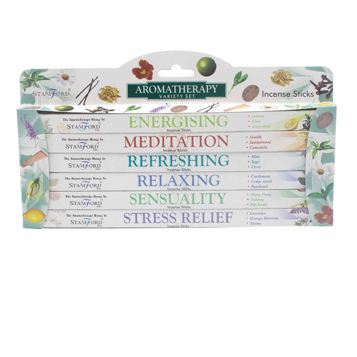 Stamford aromatherapy incense gift set with calming fragrance sticks