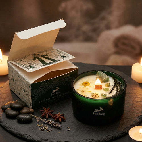 Hop Hare Crystal Magic Flower Candle – The Magician (Jade Crystal Candle) | CardsAmoreStore
