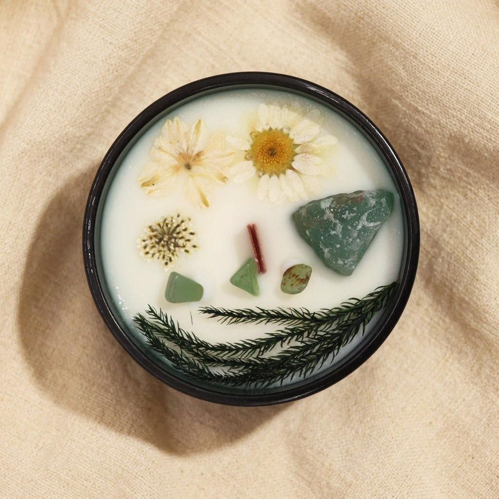 Hop Hare Crystal Magic Flower Candle – The Magician (Jade Crystal Candle) | CardsAmoreStore