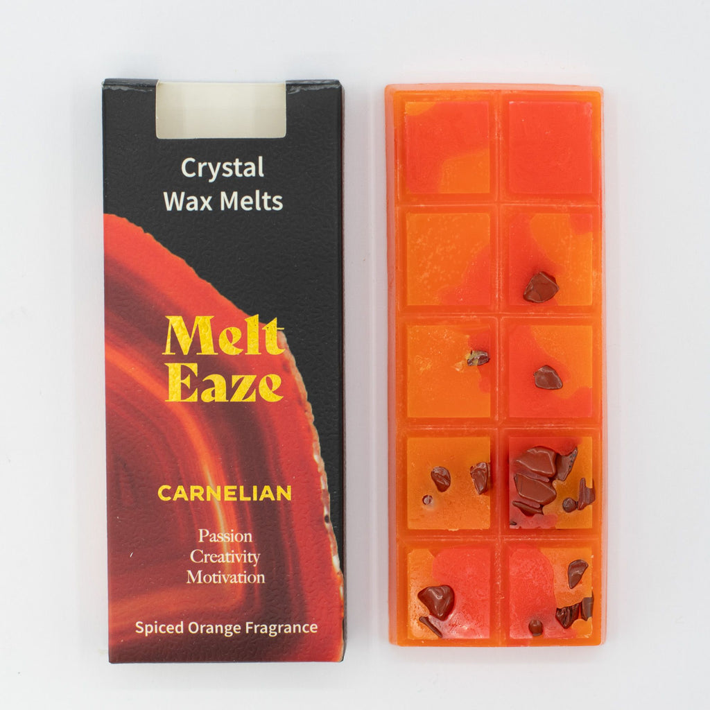 MeltEaze Wax Melts Carnelian Fire Spiced Orange with Carnelian gemstones