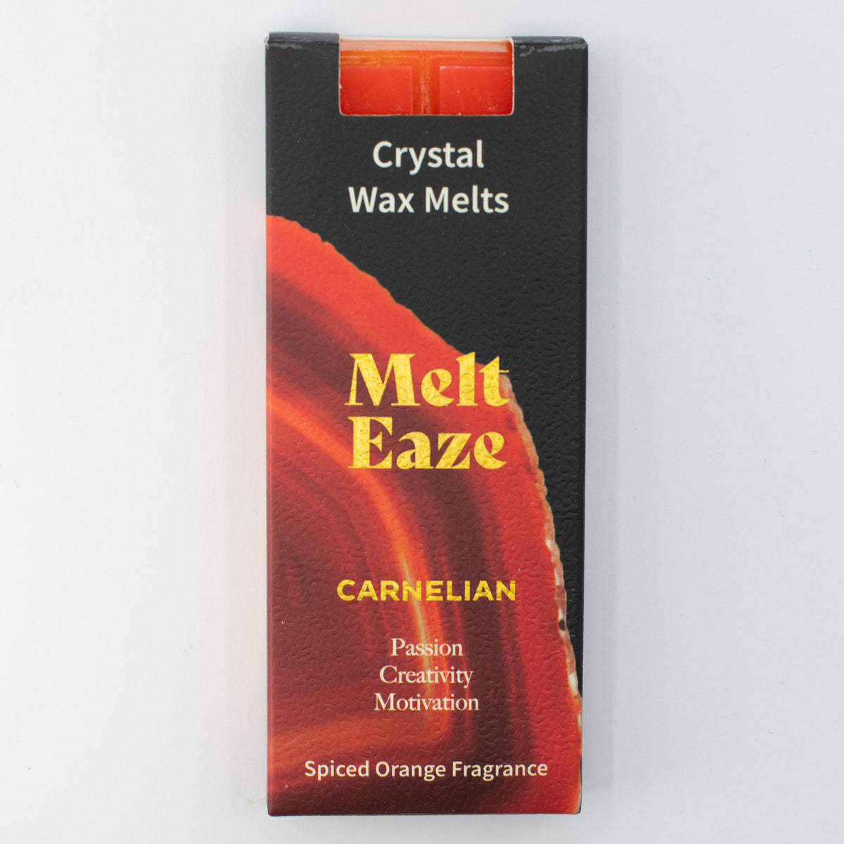 MeltEaze Wax Melts Carnelian Fire Spiced Orange with Carnelian gemstones