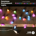Mixed crystal LED fairy lights – multicolour gemstone string lights for calming décor