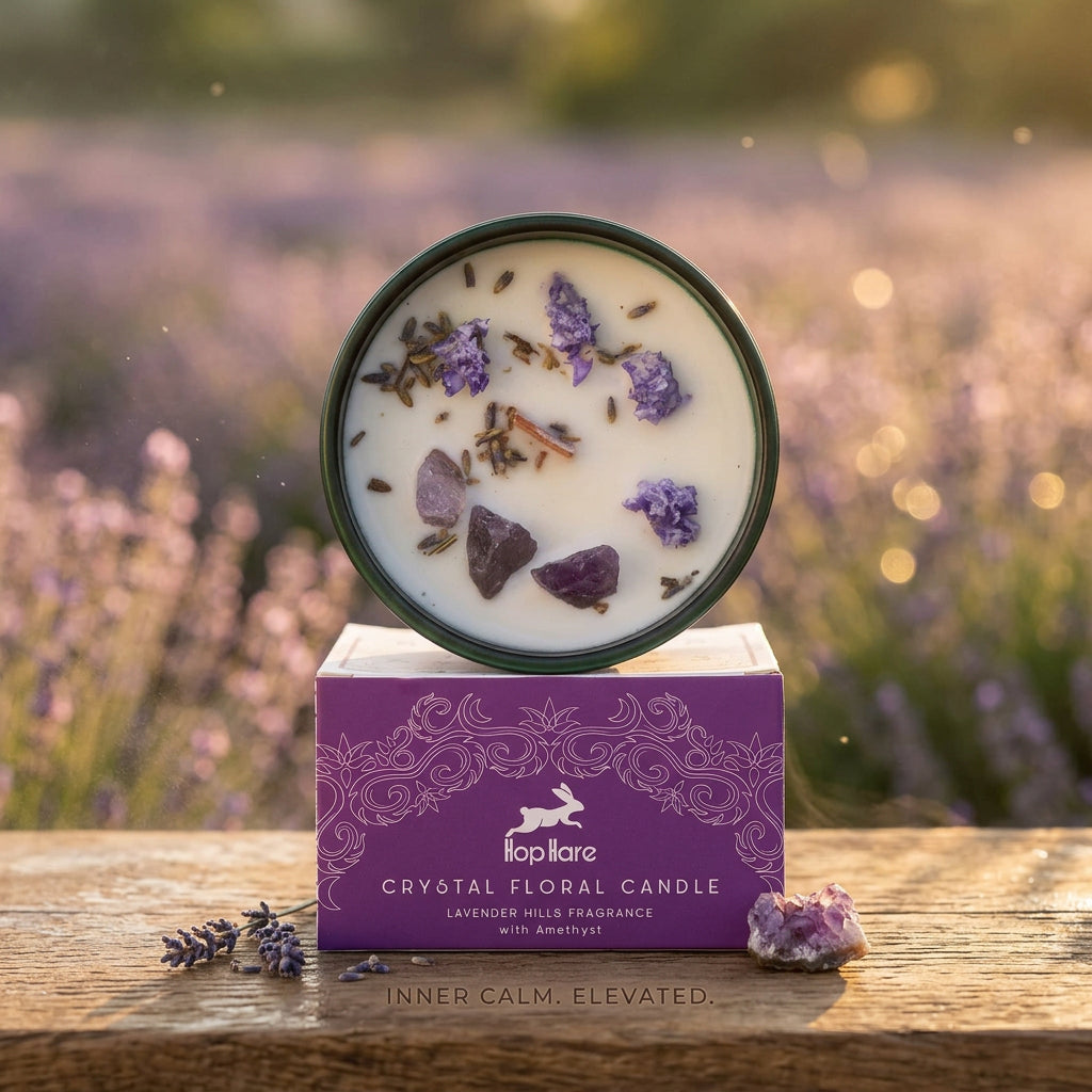 View details for Hop Hare Crystal Magic Flower Candle – The Moon (Amethyst Lavender Candle) Hop Hare Crystal Magic Flower Candle – The Moon (Amethyst Lavender Candle) | CardsAmoreStore