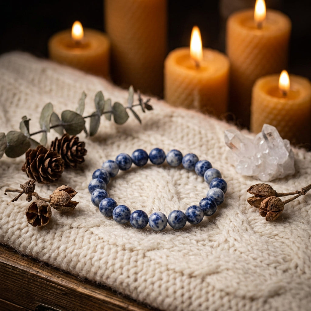 Sodalite power bracelet – blue crystal beads for clarity and intuitive thinking
