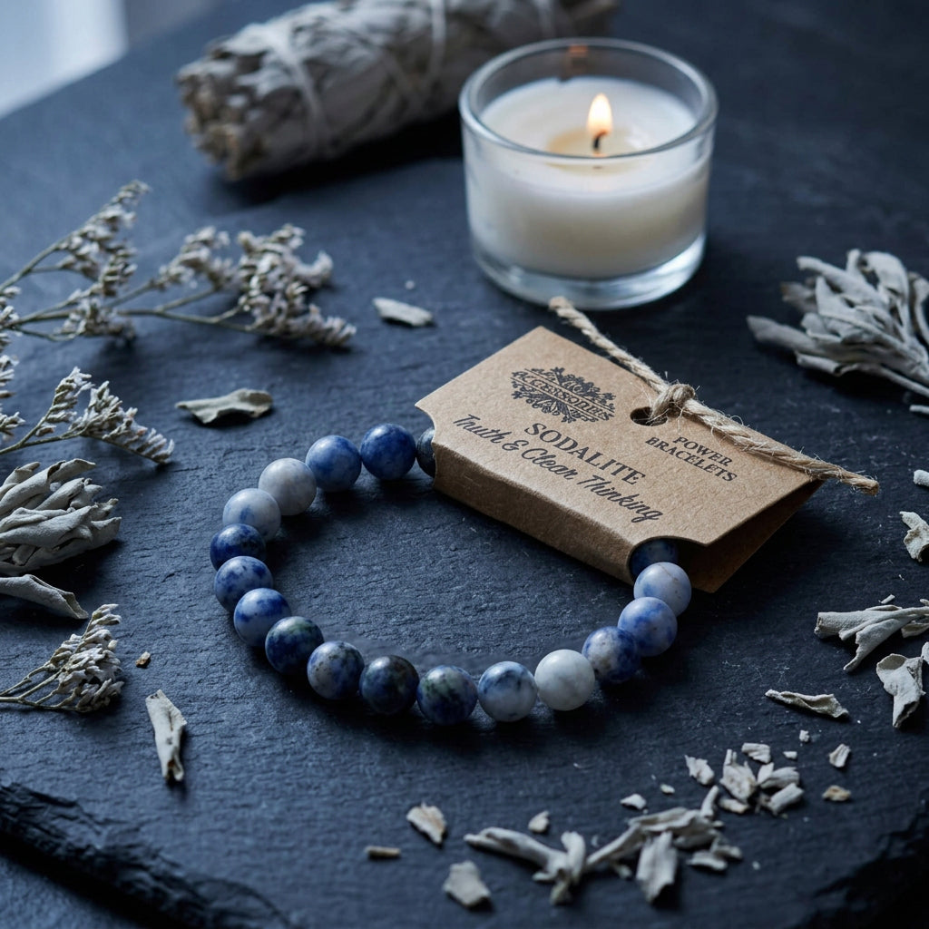Sodalite power bracelet – blue crystal beads for clarity and intuitive thinking